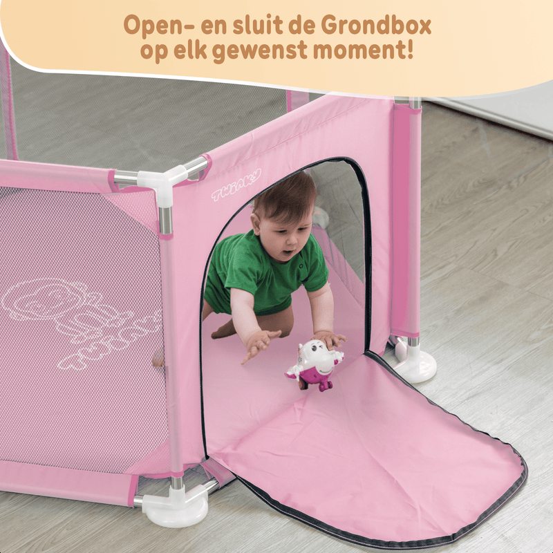Twinky Grondbox - Roze Rond - Baby Speelbox & Playpen