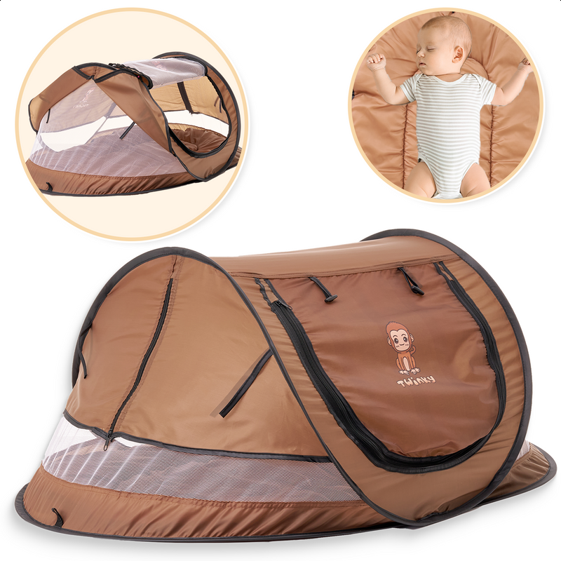 Twinky Luxe Pop-up Tent voor Baby en Peuter - Incl handige Matras - Bruin