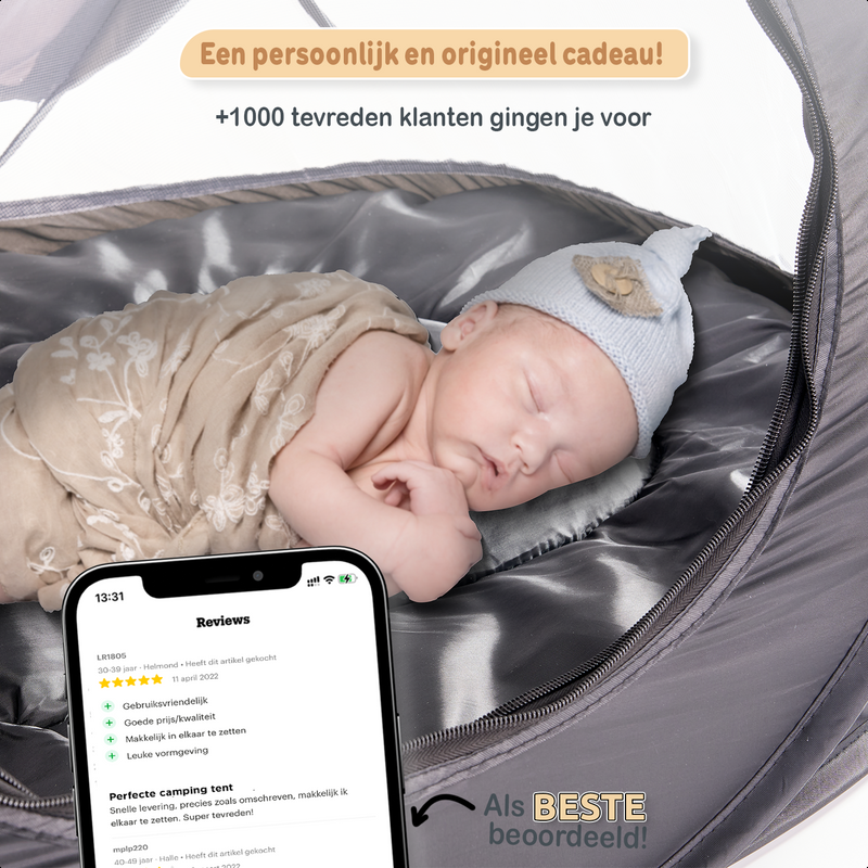 Twinky Luxe Pop-up Tent voor Baby en Peuter - Incl handige Matras - Zwart