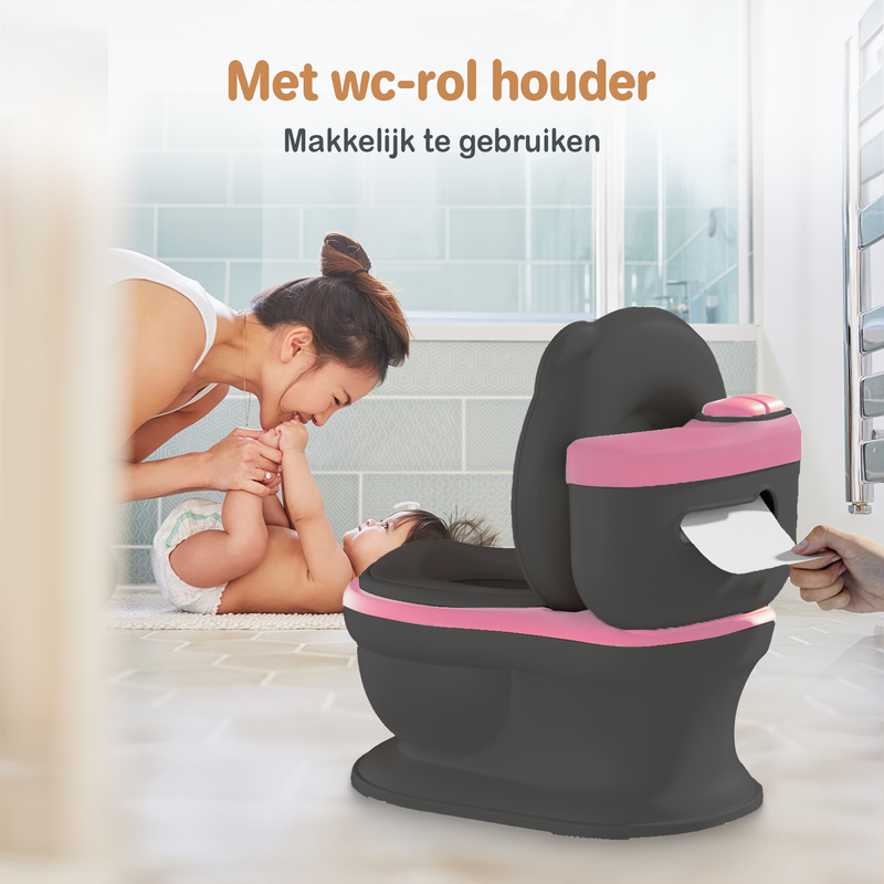 Twinky Plaspotje – Toilettrainer voor Kind, Peuter & Baby - Zwart Pink