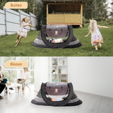 Twinky Luxe Pop-up Tent voor Baby en Peuter - Incl handige Matras - Zwart