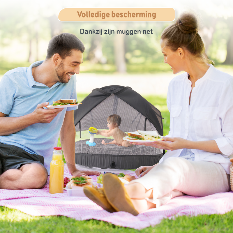 Twinky Luxe Pop-up Tent voor Baby en Peuter - Incl handige Matras - Zwart