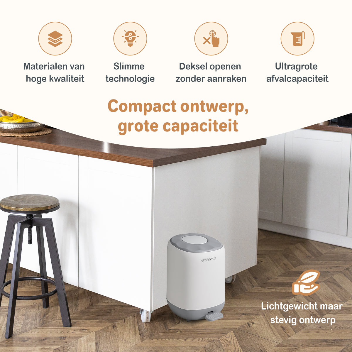 Twinky Poubelle à Couches - Modèle à Pédale – Gris