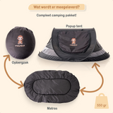 Twinky Luxe Pop-up Tent voor Baby en Peuter - Incl handige Matras - Zwart