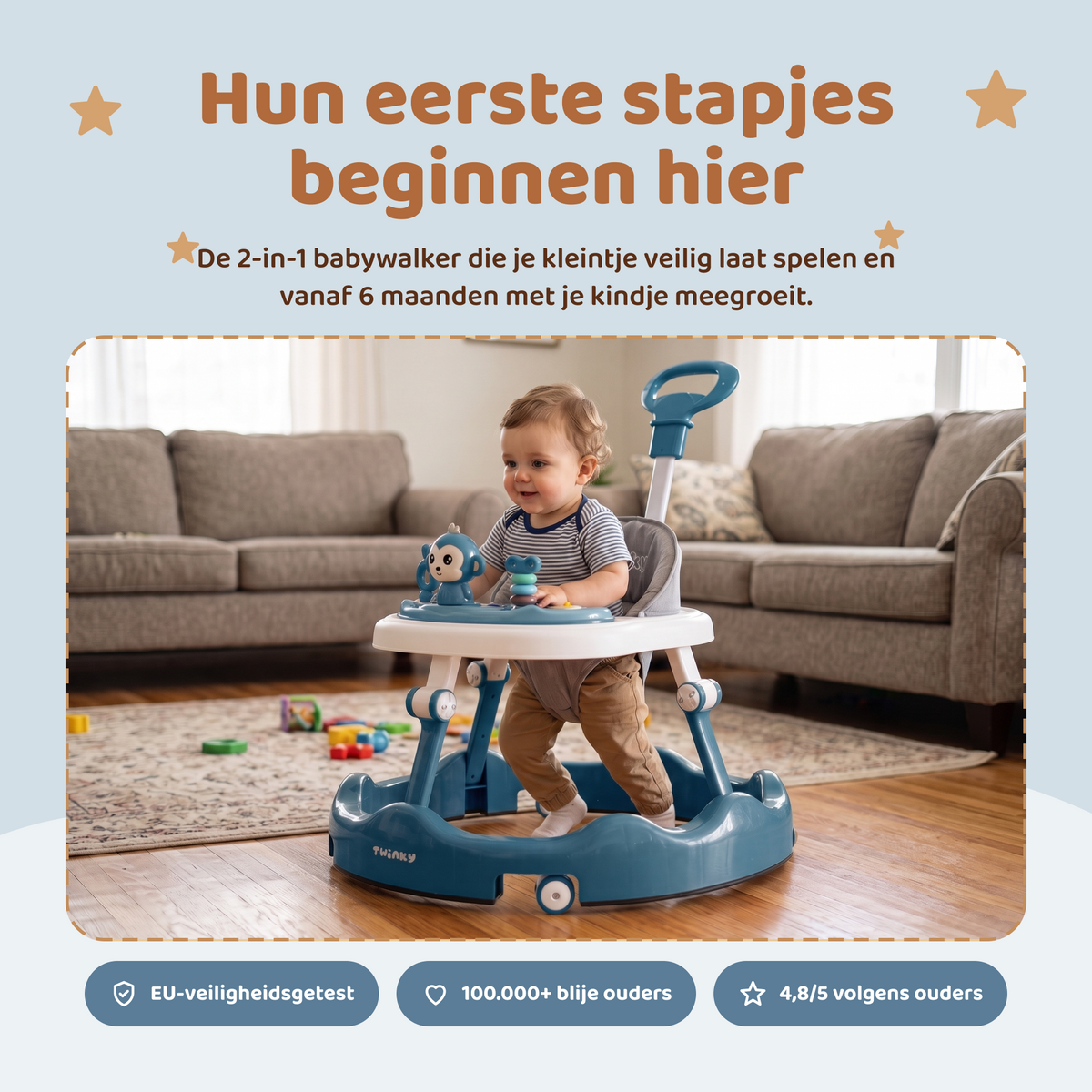 Twinky Babywalker - Loopstoel Azur