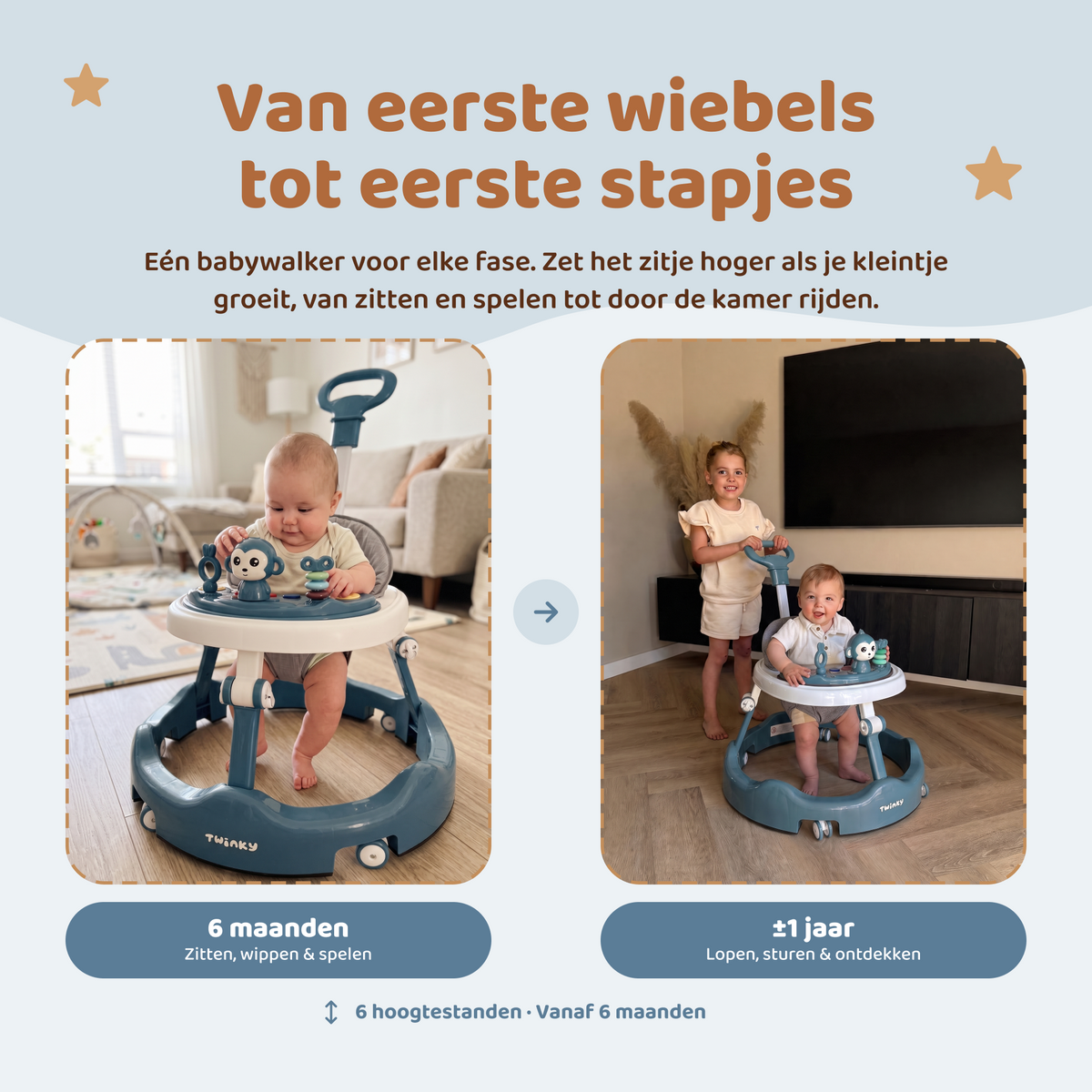 Twinky Babywalker - Loopstoel Azur