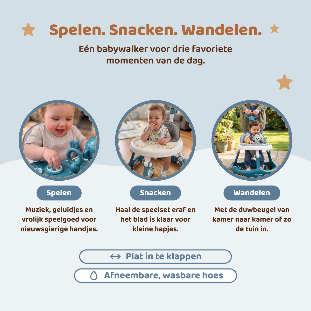 Twinky Babywalker - Loopstoel Azur