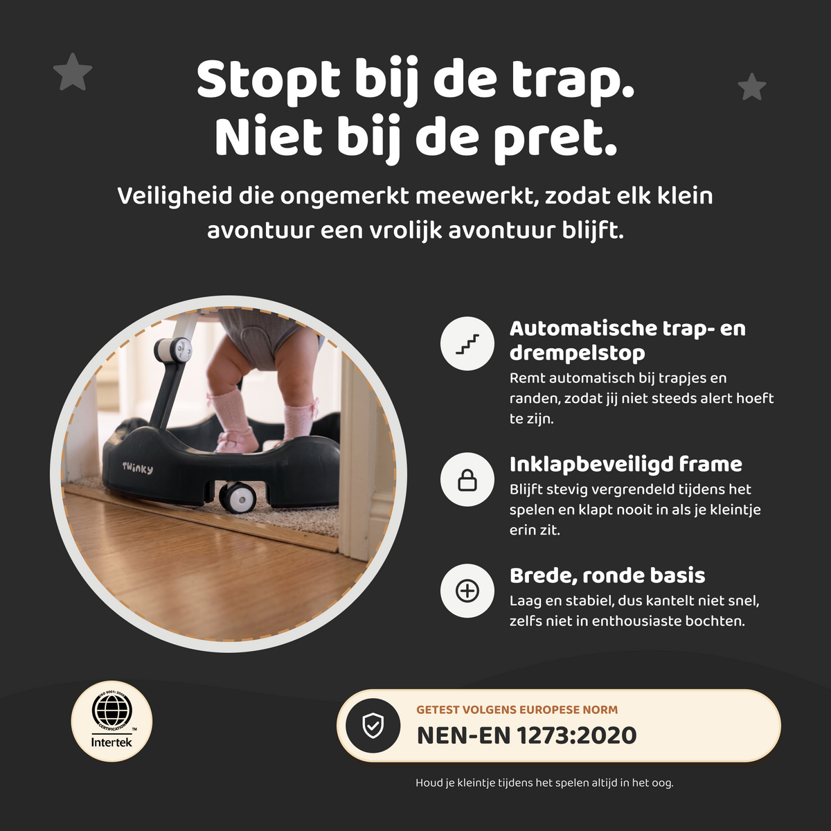 Twinky Babywalker - Loopstoel Zwart