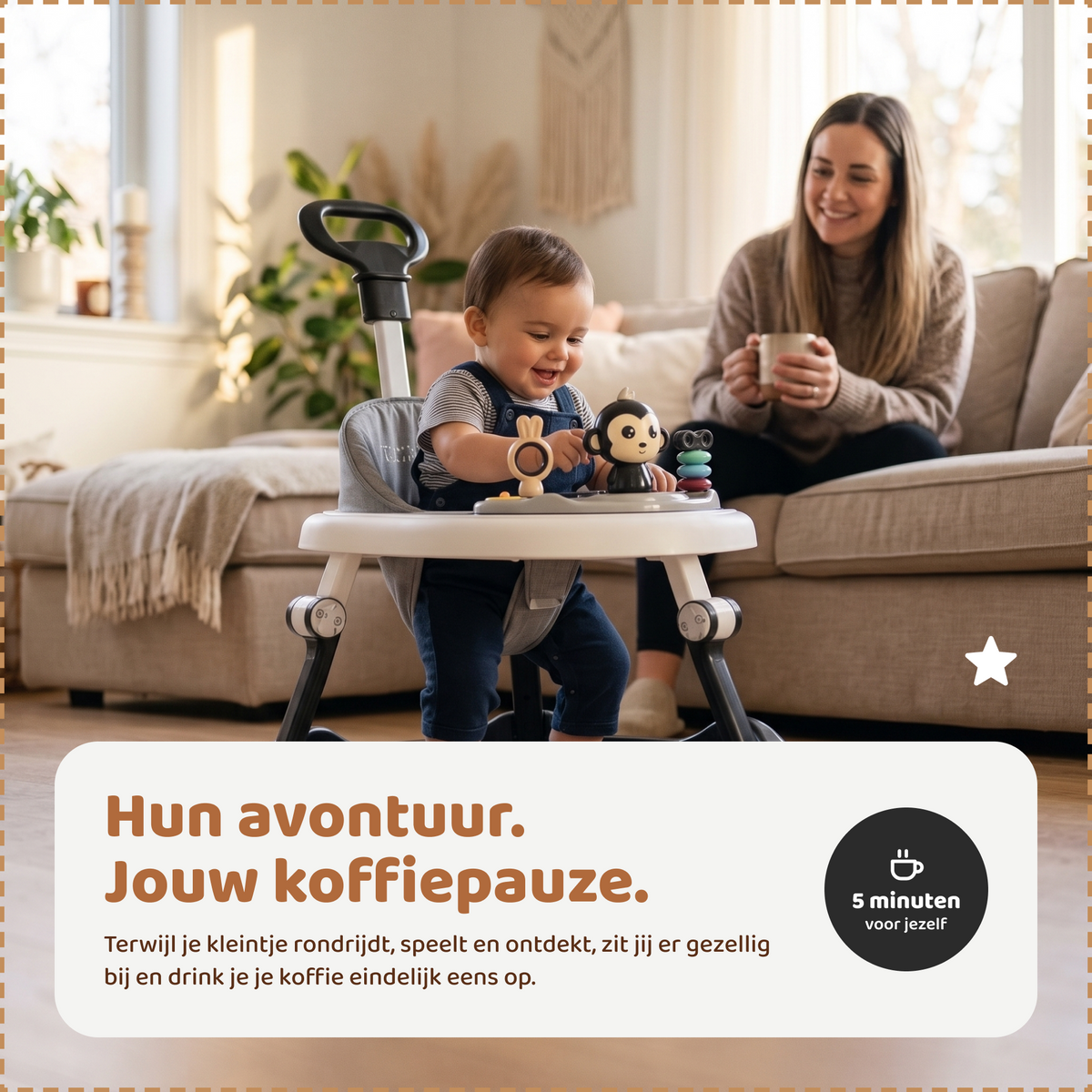 Twinky Babywalker - Loopstoel Zwart