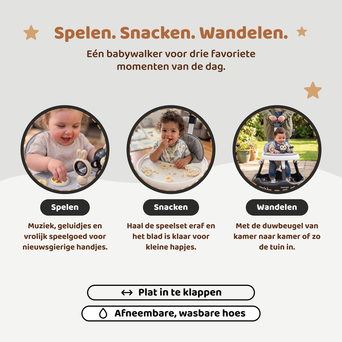 Twinky Babywalker - Loopstoel Zwart