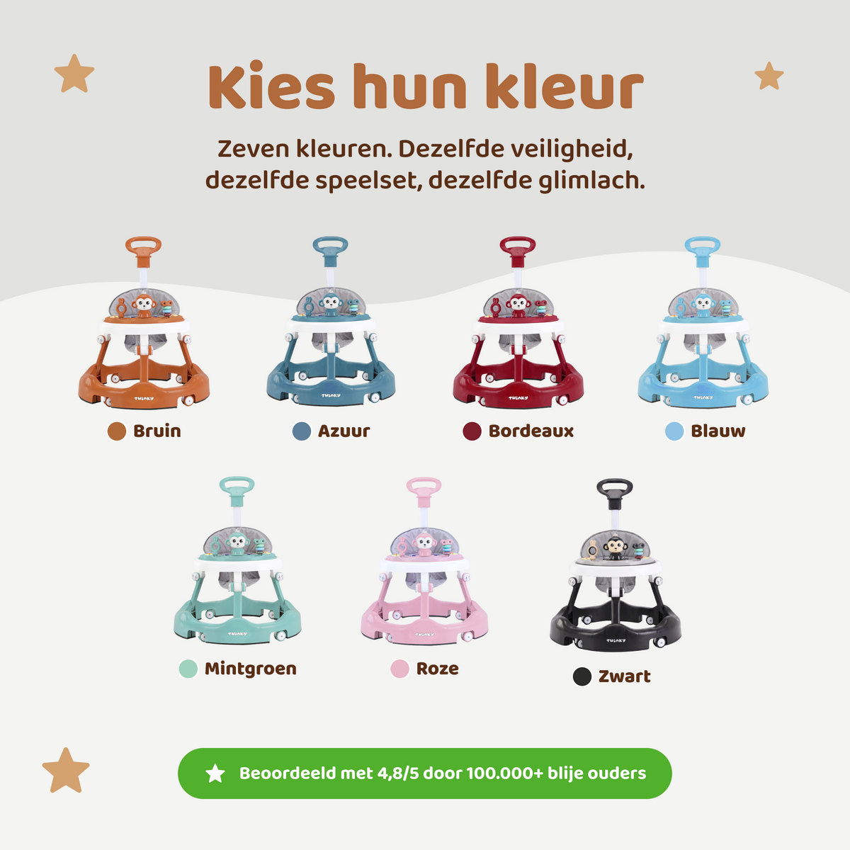 Twinky Babywalker - Loopstoel Zwart