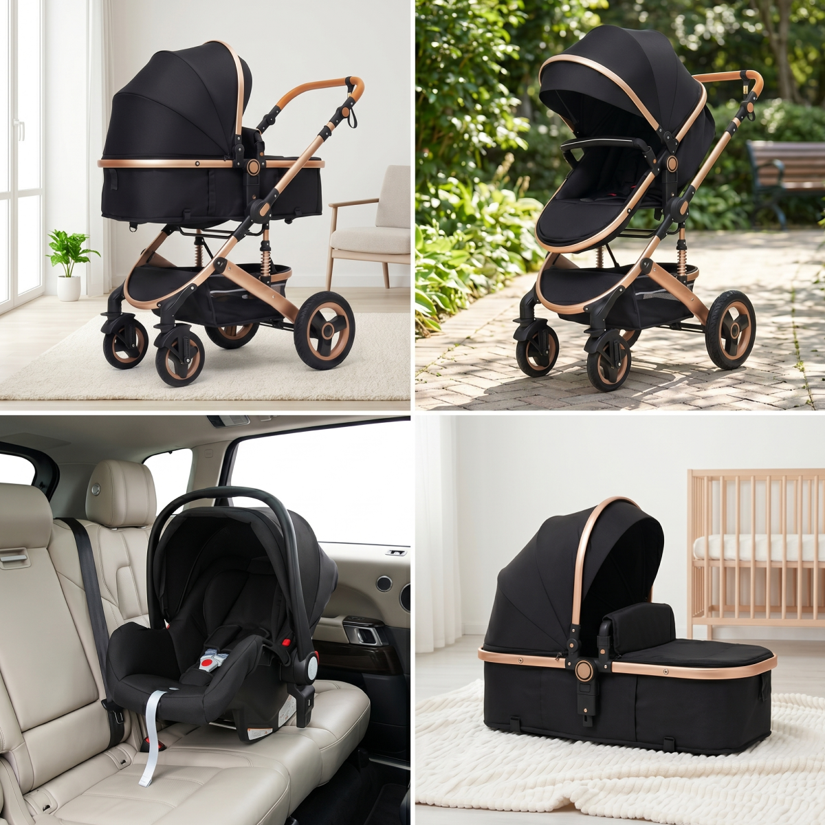 Twinky All-in-1 Stroller Set - Black