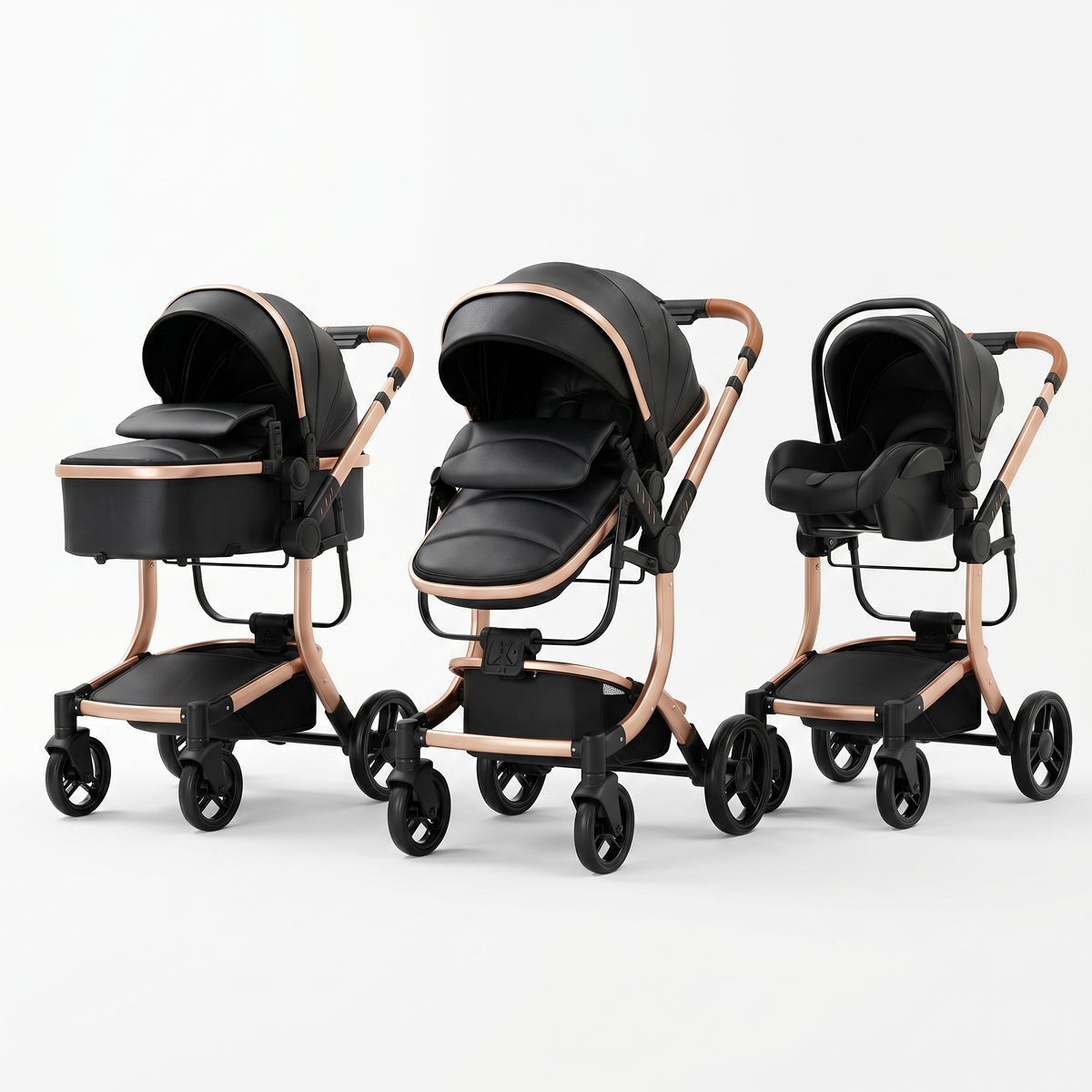 Twinky 4-i-1 Barnvagn Luxury Set – Svart