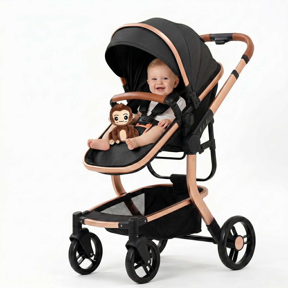 Twinky 4-i-1 Barnvagn Luxury Set – Svart