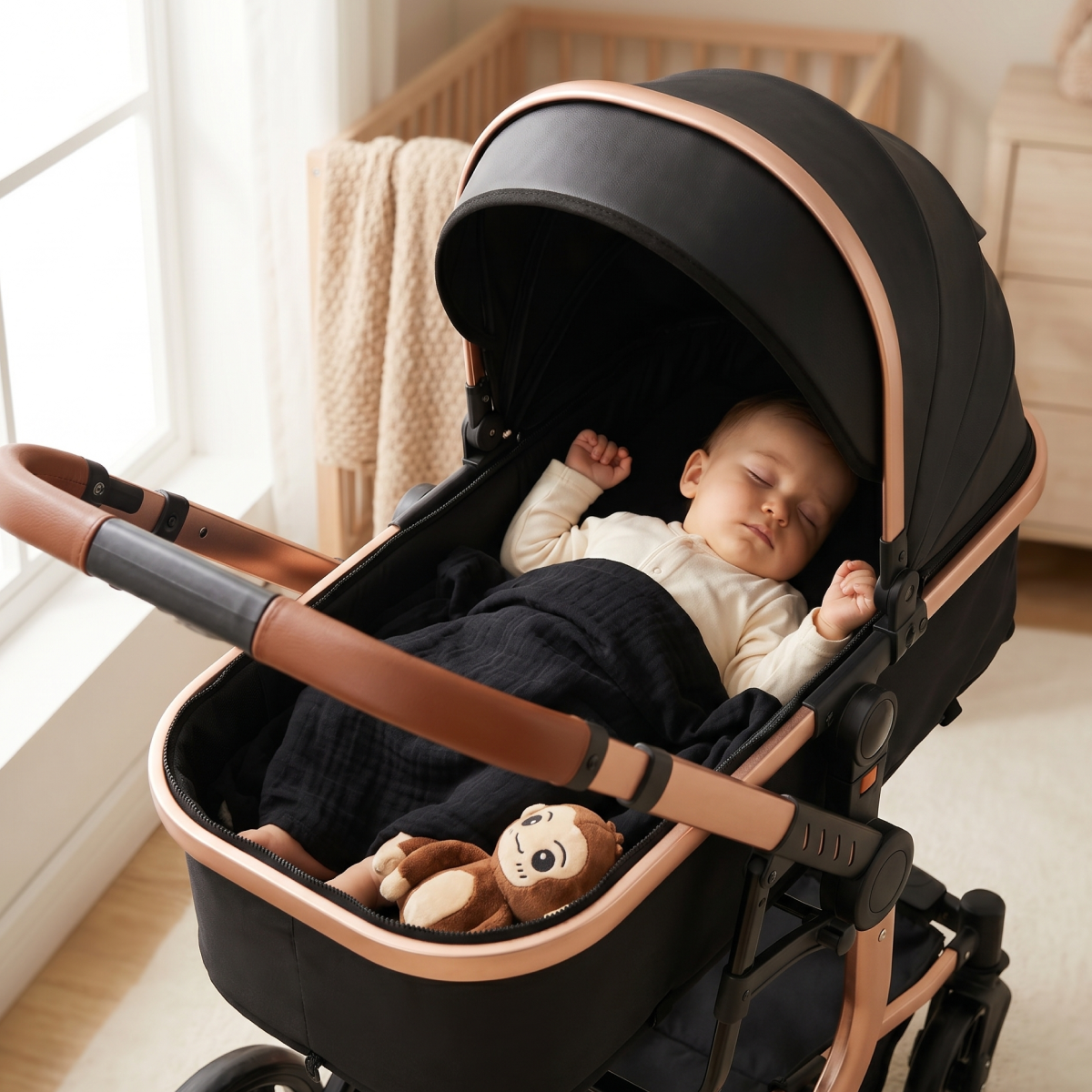 Twinky 4-i-1 Barnvagn Luxury Set – Svart