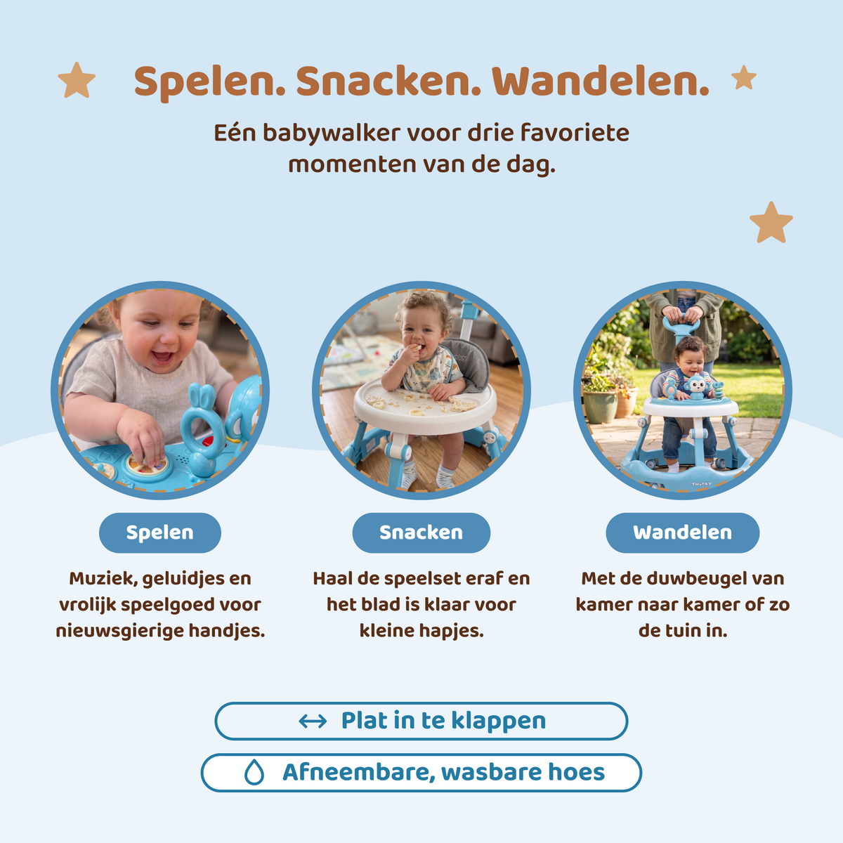 Twinky Babywalker - Loopstoel Blauw