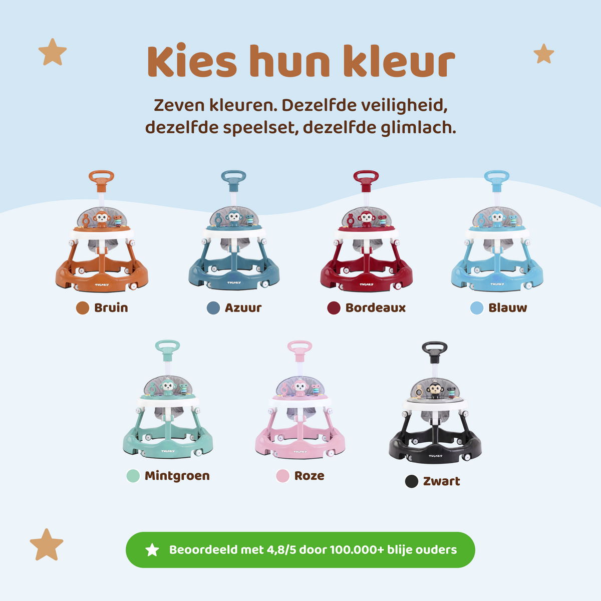 Twinky Babywalker - Loopstoel Blauw
