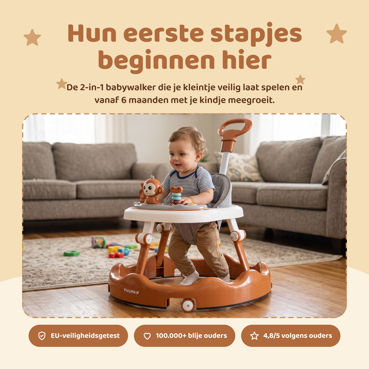 Twinky Babywalker - Loopstoel Brown
