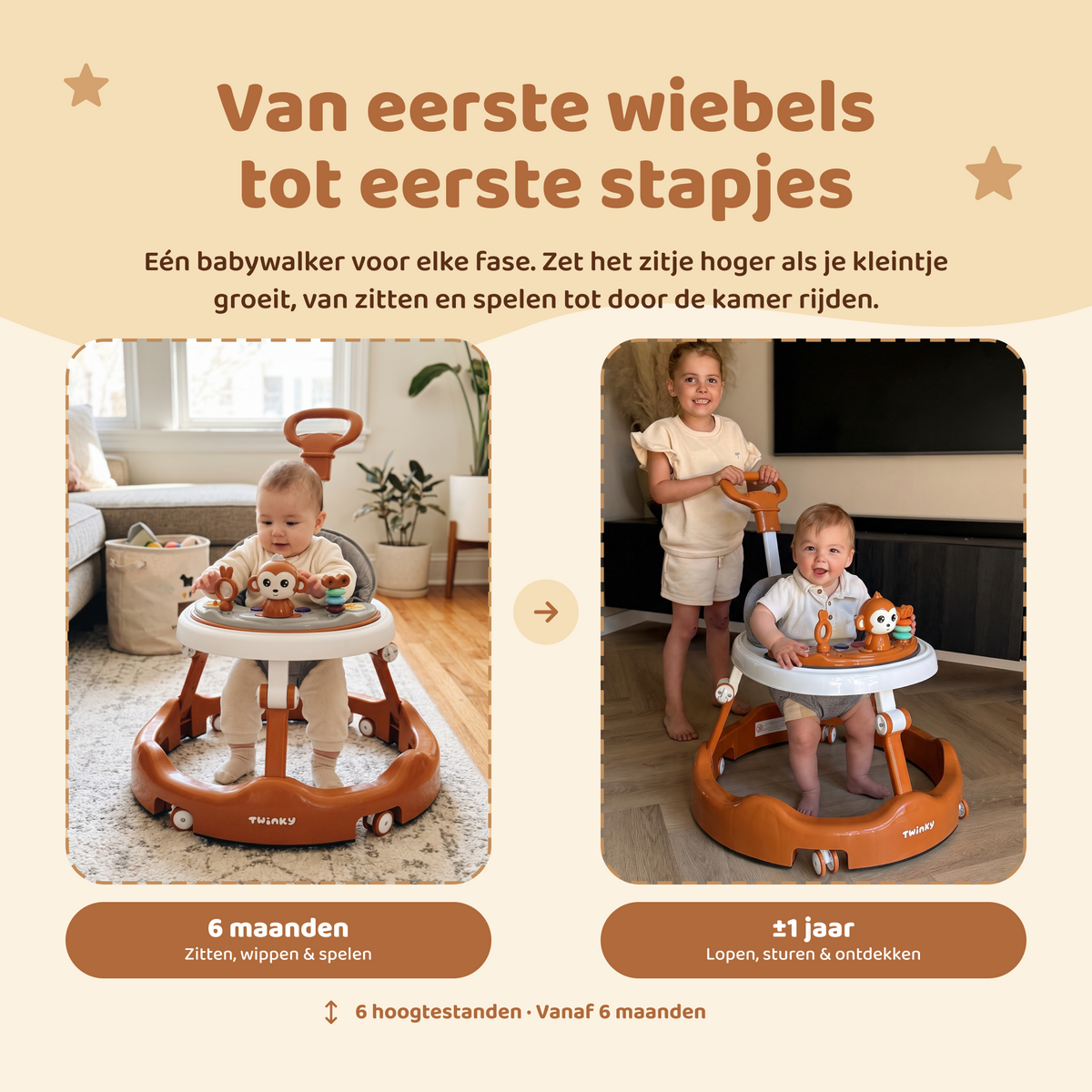 Twinky Babywalker - Loopstoel Brown