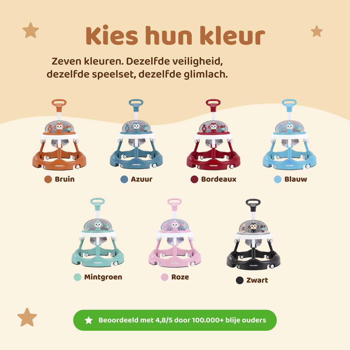 Twinky Babywalker - Loopstoel Brown