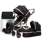 Twinky All-in-1 Kinderwagen  Set - Buggy, Autostoel & Reisbedje in 1 (Zwart)