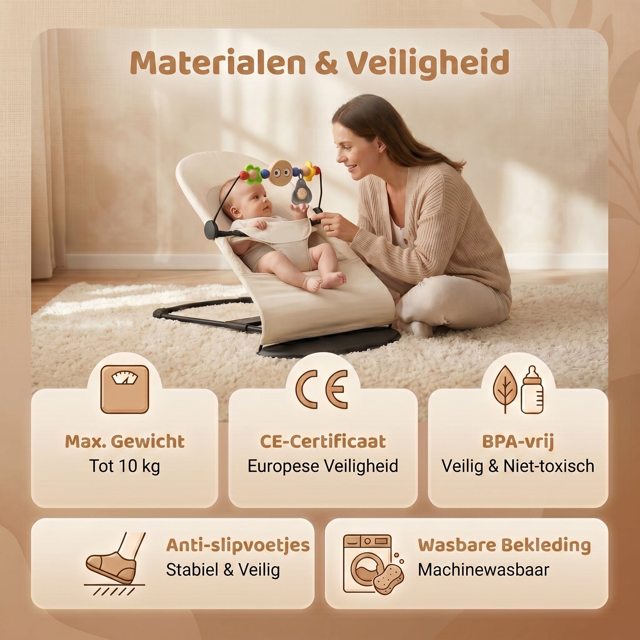 Twinky Ergonomische Schommelstoeltje - Beige