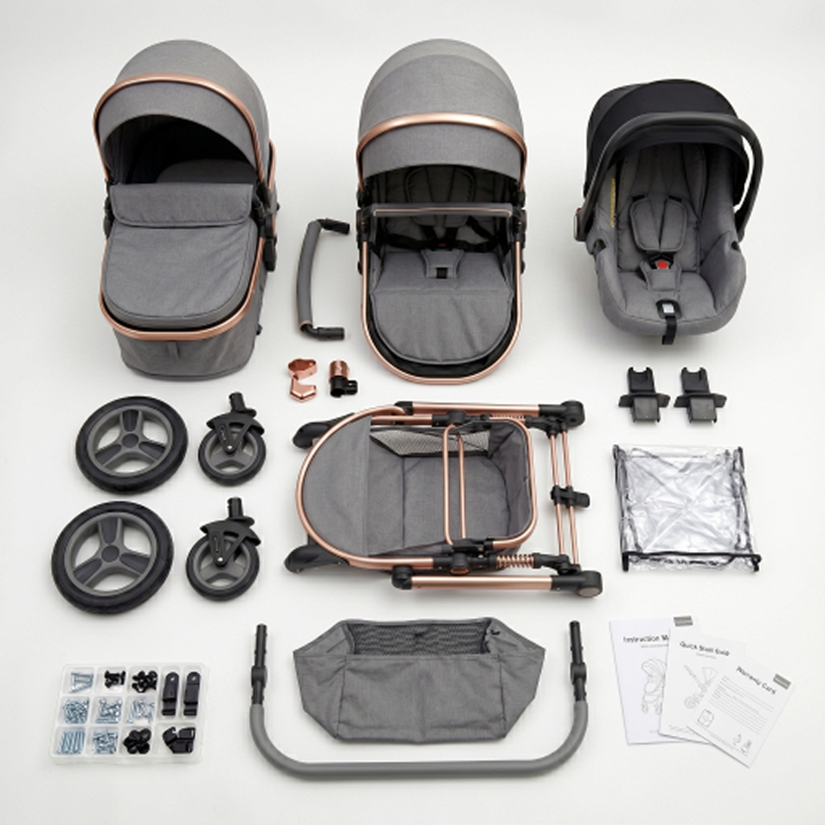 Twinky All-in-1 Stroller Set - Grey Gold