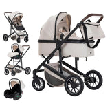 Twinky 4-in-1 Kinderwagen - Beige (Buggy, Autostoel & Reisbedje in 1)
