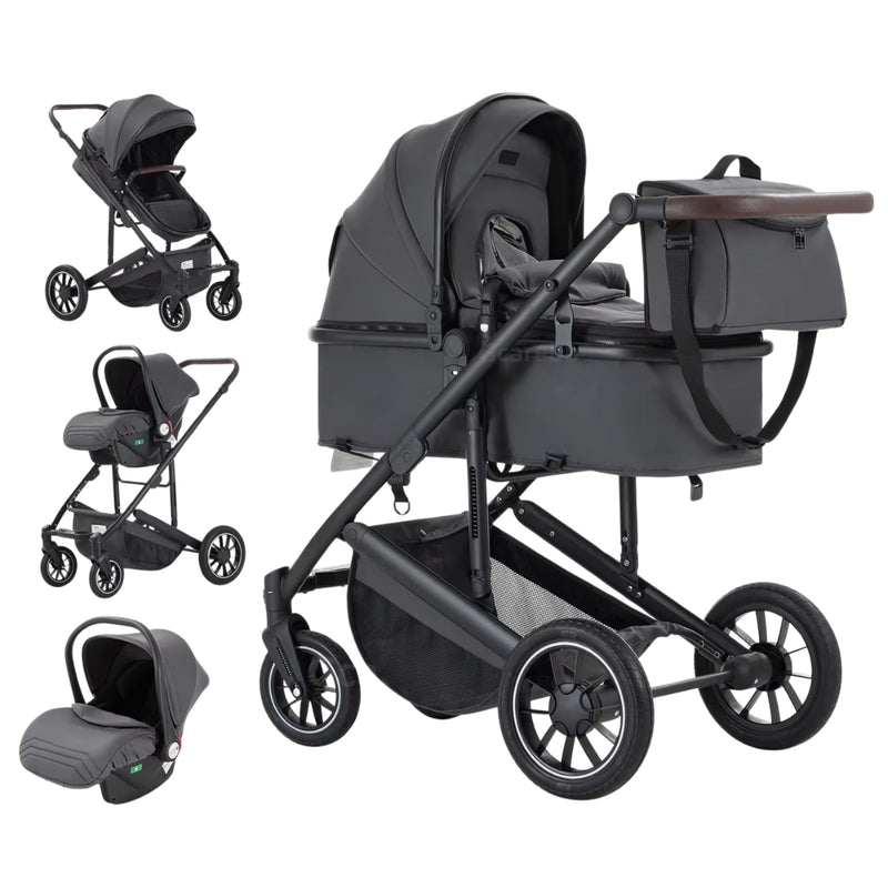 Twinky 4-in-1 Kinderwagen - Dark Grey (Buggy, Autostoel & Reisbedje in 1)