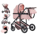 Twinky Poussette 4-en-1 - Rose Doux (Poussette, Siège Auto & Lit de Voyage en 1)
