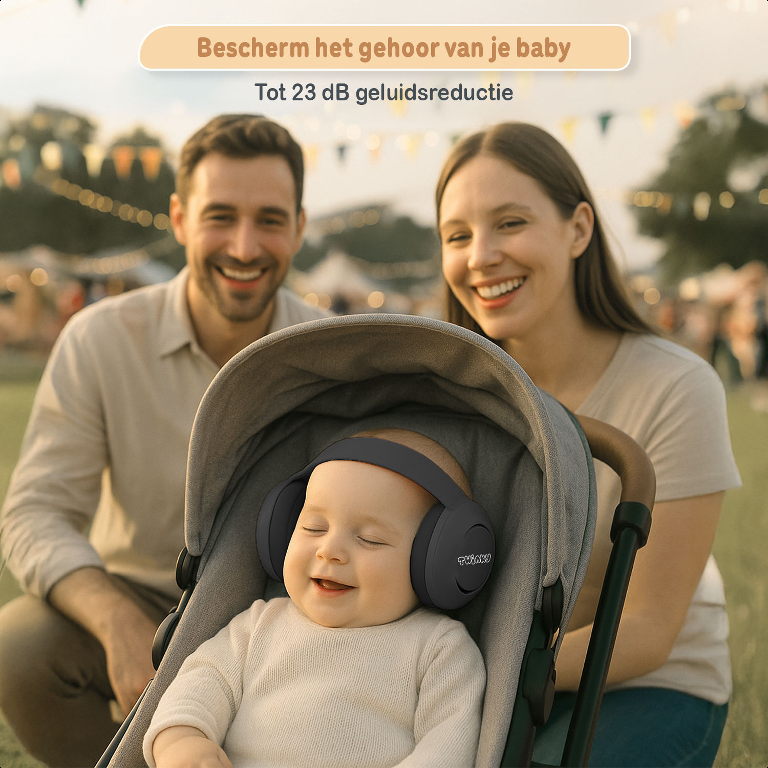 Twinky Baby Muffy's - Protection auditive pour bébé et tout-petit - Noir