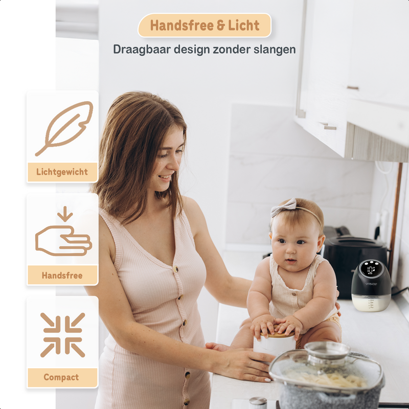 Twinky Elektrische Borstkolf – Comfortabel & Stil Afkolven - Zwart