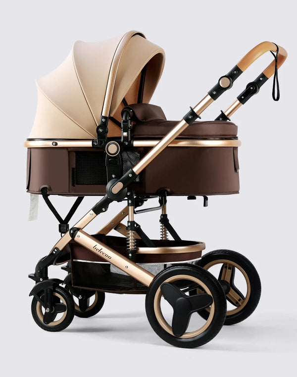 Twinky All-in-1 Kinderwagen  Set - Buggy, Autostoel & Reisbedje in 1 (Brown)