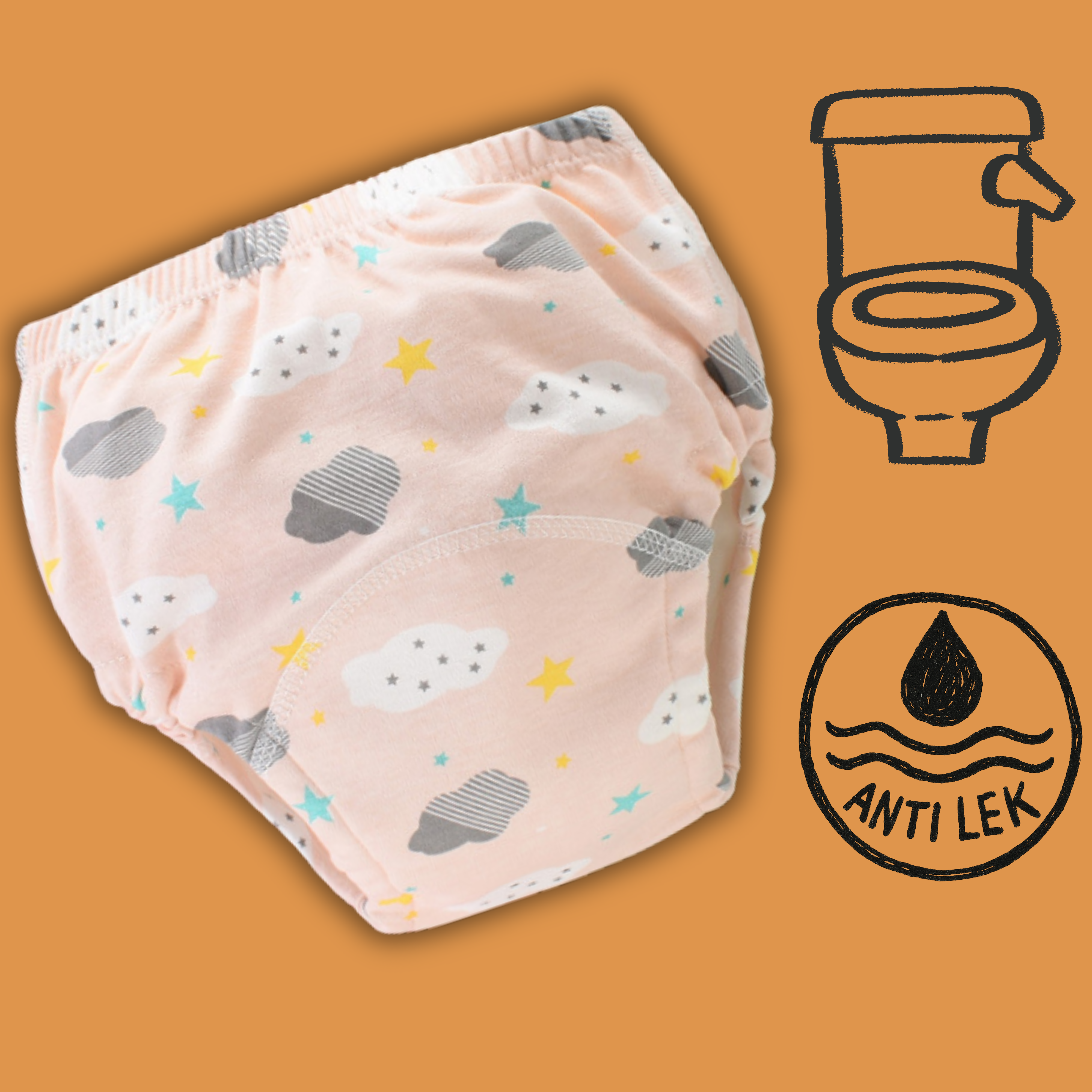 Twinky Comfysnuggs - Zachte Zindelijkheidstraining Onderbroekjes - Wolkjes