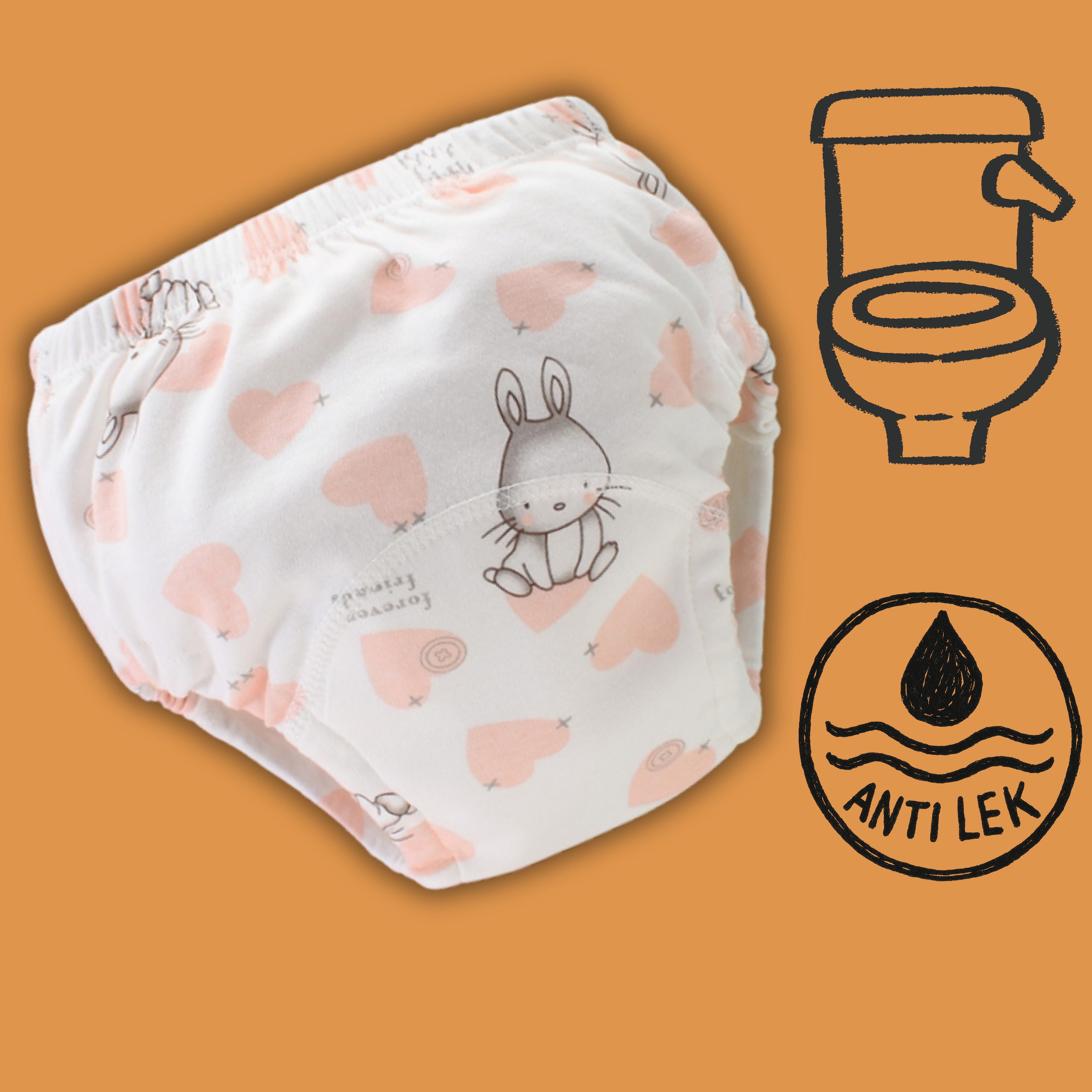 Twinky Comfysnuggs - Zachte Zindelijkheidstraining Onderbroekjes - Konijntjes