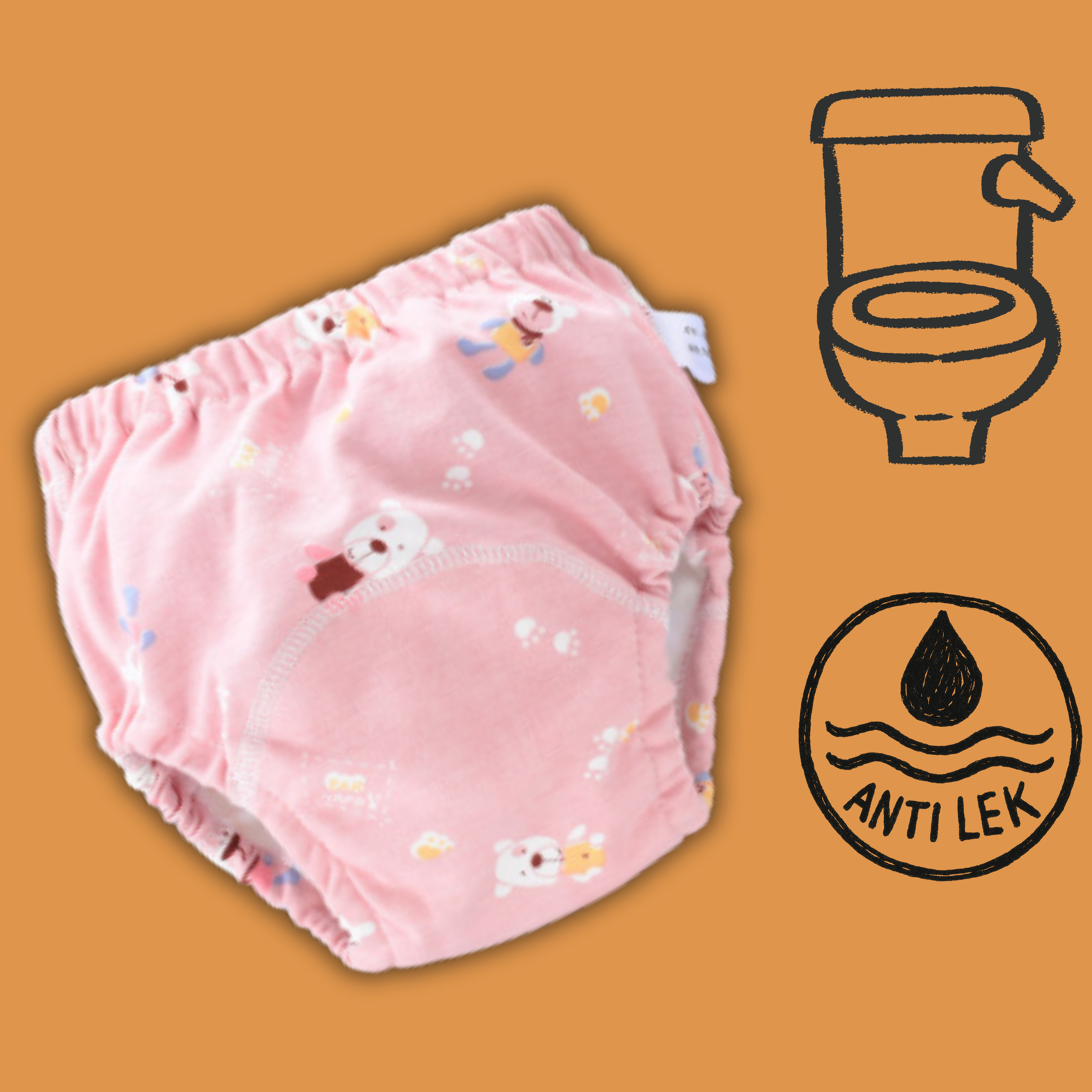 Twinky Comfysnuggs - Zachte Zindelijkheidstraining Onderbroekjes -  Pinky