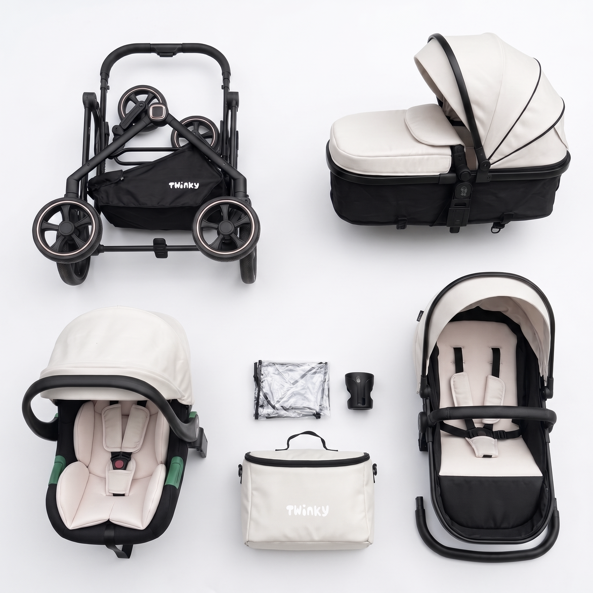 Passeggino Twinky 4 in 1 - Nero