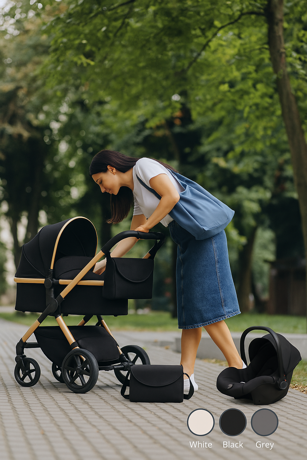 Twinky 3-in-1 Kinderwagen Luxury Set - White